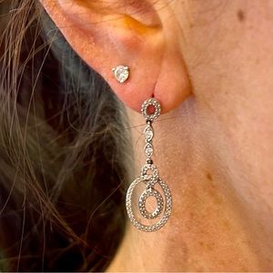 White gold and diamond dangle earrings